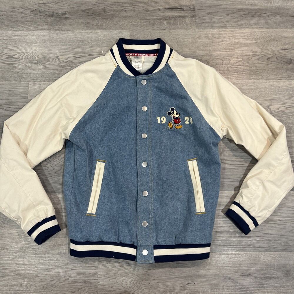 Disney  Mickey Mouse 1928 League Denim Varsity Jacket Unisex Adult Size Small